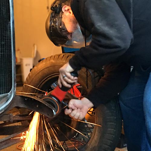 Chris Anthony working on a classic Model A Ford